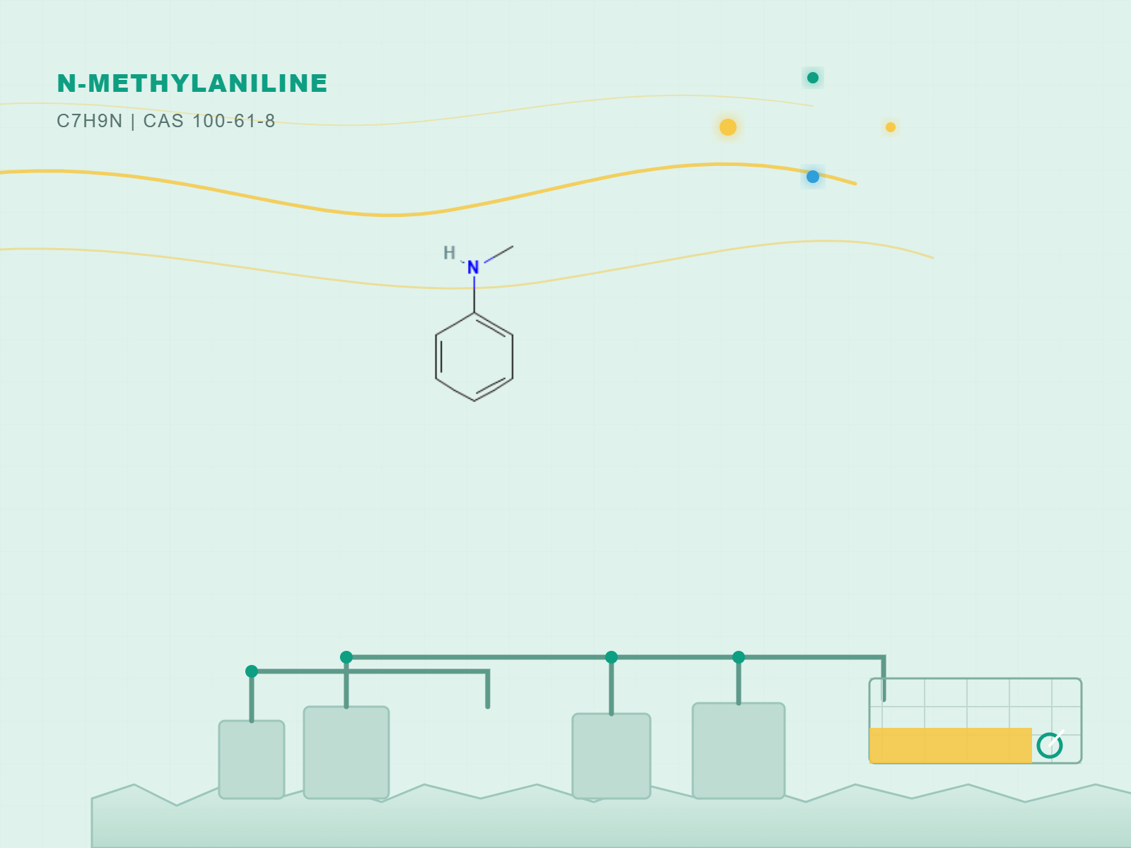 N-methylaniline monomethylaniline molecule in a gasoline fuel stream